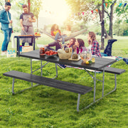 Mesa de Piquenique Dobrável – 183 cm – Preto – Metal