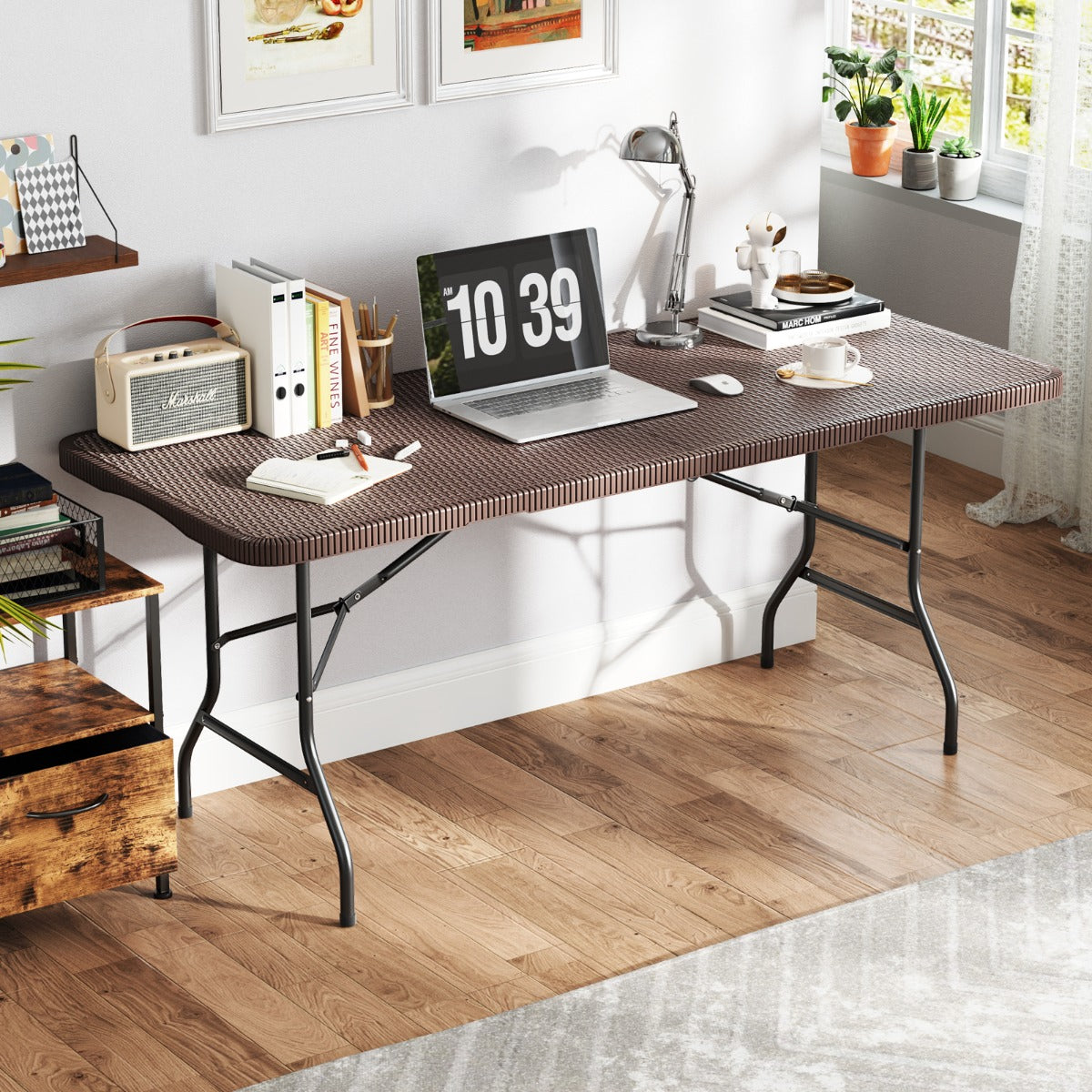 Mesa para Picnic de 180 cm com Superfície de HDPE Portátil para Camping Café