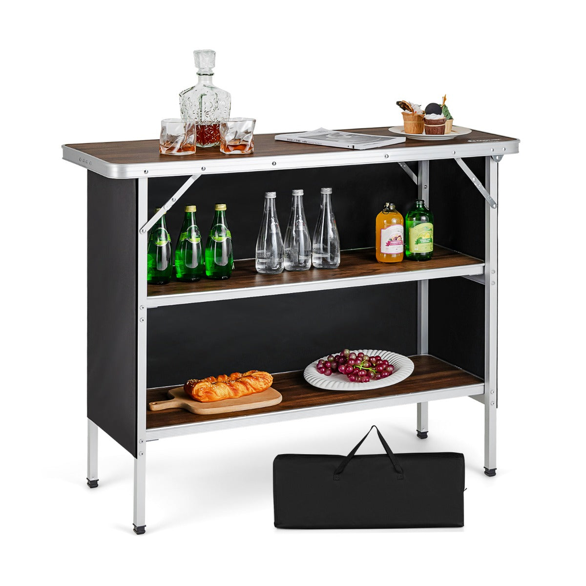 Mesa de Camping Dobrável – 110 x 38 x 88 cm – Alumínio