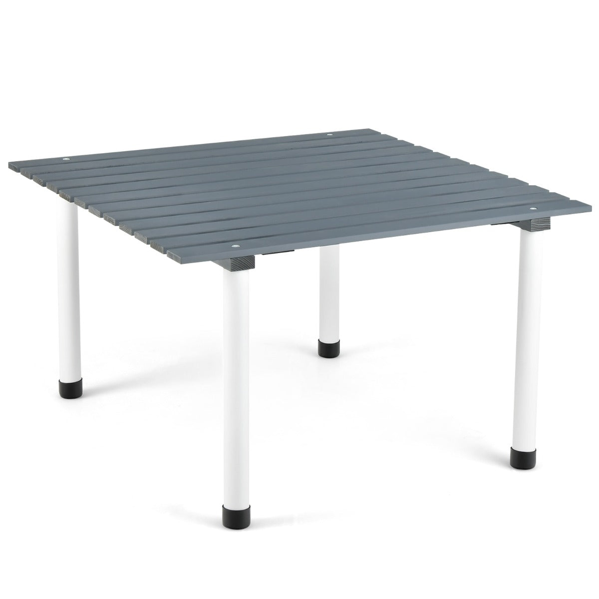 Mesa Dobrável de Campismo – 69 x 69 cm – Cinzento – Madeira de Abeto