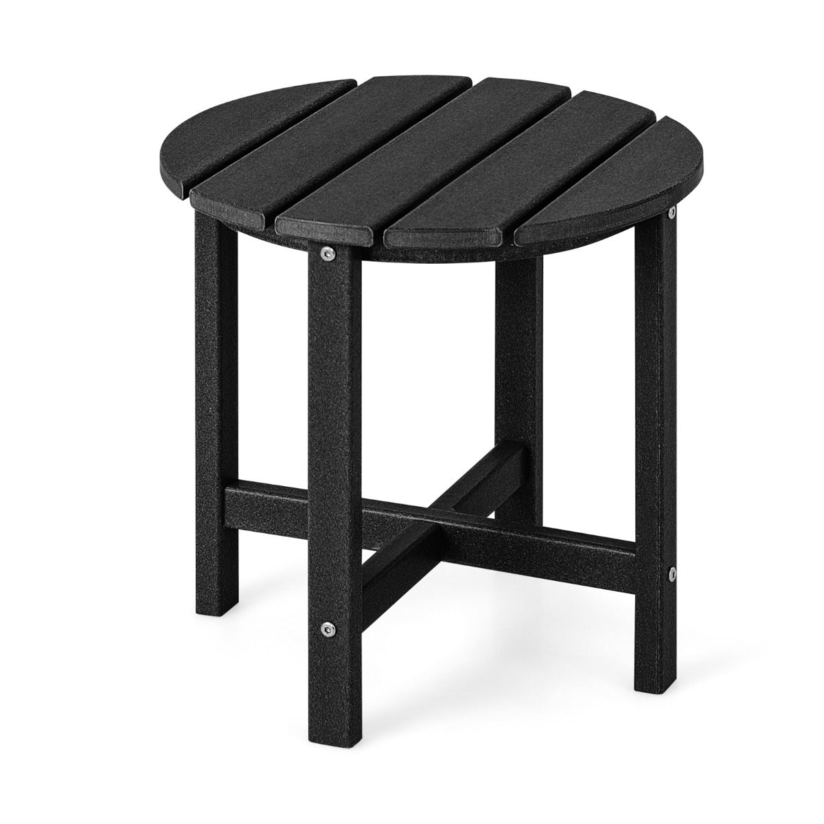Mesa Auxiliar Redonda para Exterior – 46 x 46 cm – Preto – HDPE