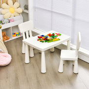 Conjunto de Mesa e 2 Cadeiras para Crianças Comer, Desenhar, Escrever e Fazer Manualidades Branco 76,5 x 54,5 x 49,5 cm