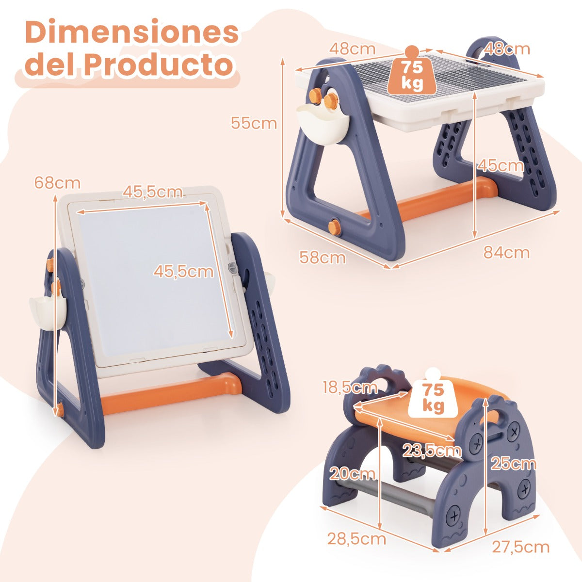 Mesa de Arte e Caballete 2 em 1 – crianças