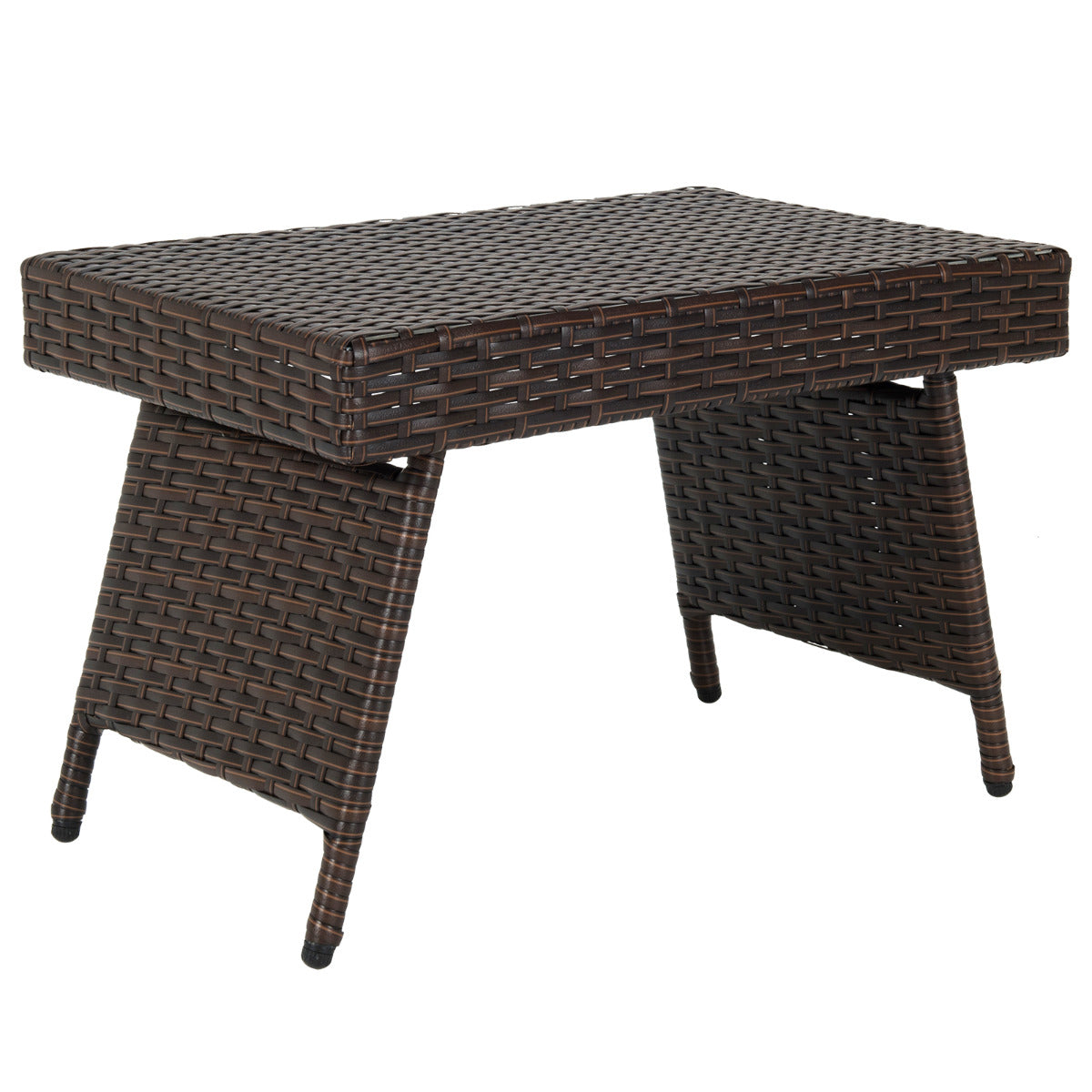Mesa Baixa de Vime – 60 x 40 x 40 cm – Castanho – Vime PE e Aço