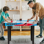 Mesa de Air Hockey com Marcador LED e Potente Motor de 12V com 2 Discos e 2 Paletas para Adultos e Crianças 122 x 61 x 76 cm Azul
