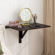 Mesa Dobrável de Parede em Madeira de Pinho Café para Espaços Pequenos