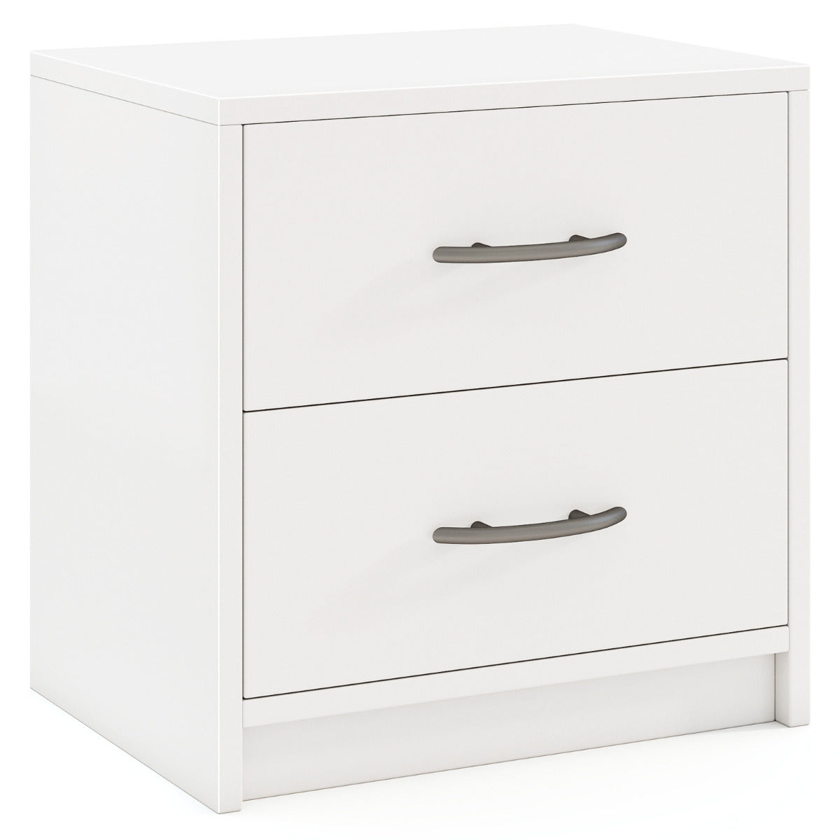 Mesinha de Cabeceira com 2 Gavetas Mesa de Cabeceira Moderna com Arrumação Mesa Compacta de Chão Mesa Auxiliar de Madeira para Sofá Branco