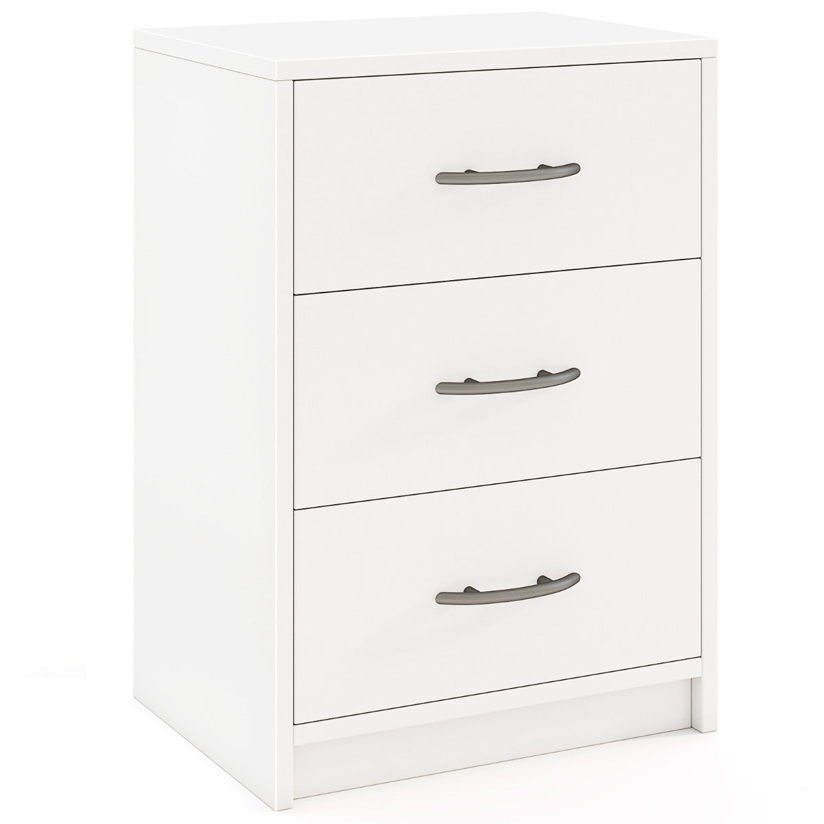 Mesinha de Cabeceira com 3 Gavetas Mesa de Cabeceira Moderna com Arrumação Compacta e Kit Antivuelco Mesa Auxiliar para Sala Quarto Branco