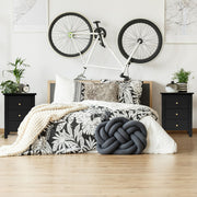 Mesinha de Cabeceira com 3 Gavetas e Estrutura Resistente para Sala e Quarto 46 x 37 x 65 cm Preto