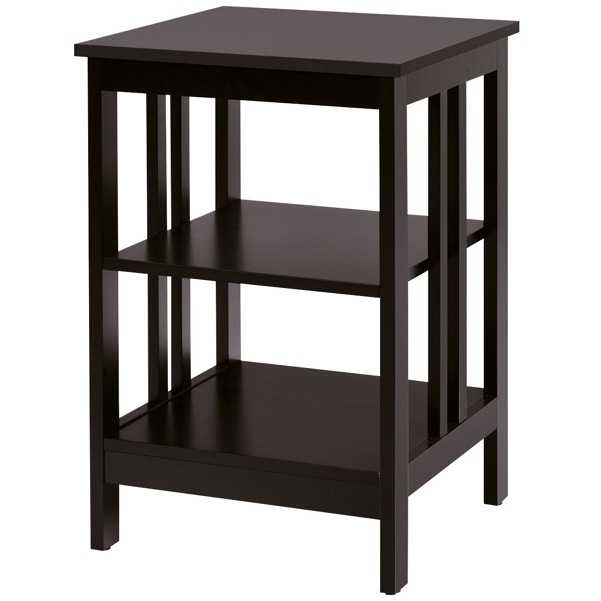 Mesinha de Cabeceira com Barras de Reforço Mesinha Auxiliar Lateral para Quarto Sala Corredor 40 x 40 x 61 cm Castanho