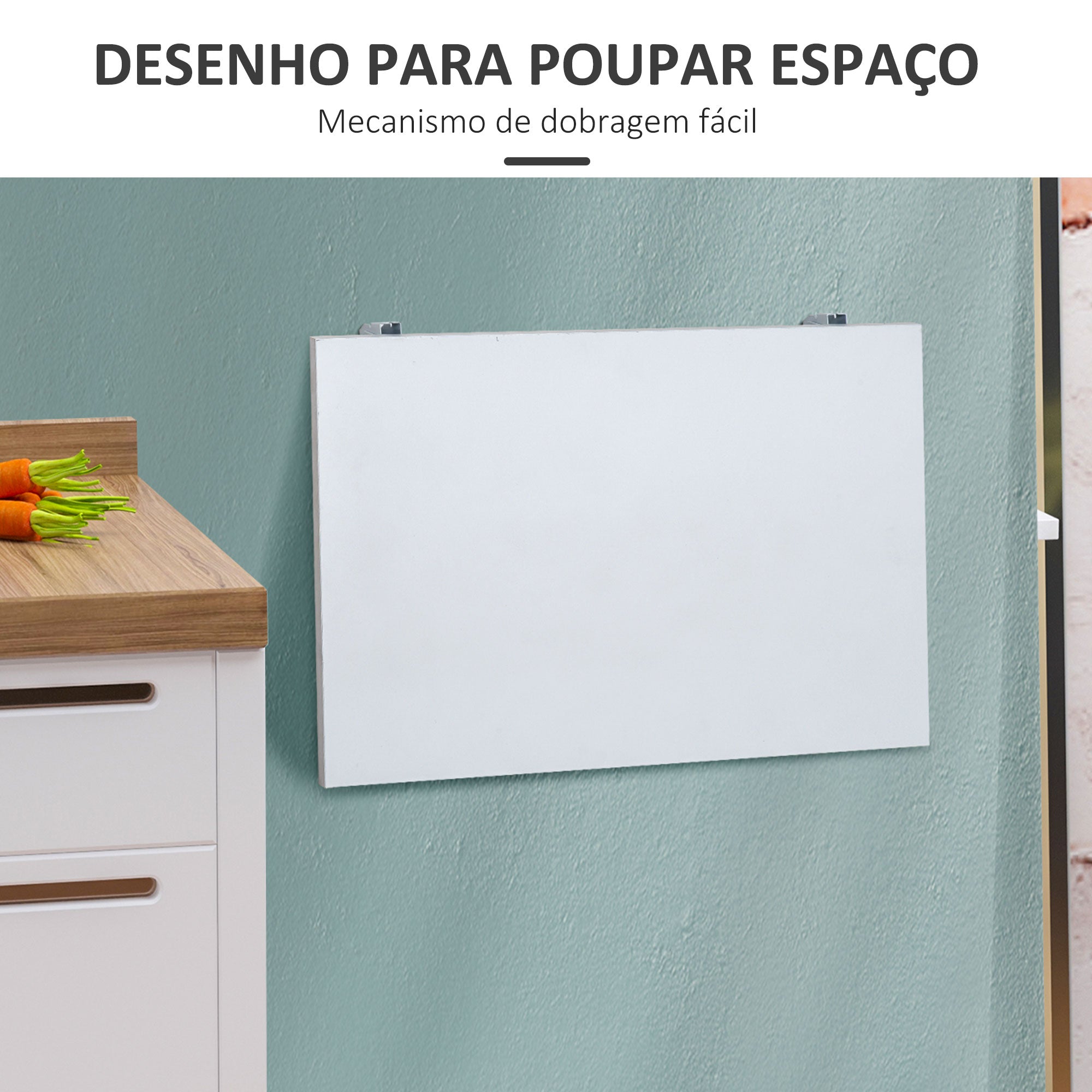Mesa Dobrável de Parede 60x40x20cm - Branco