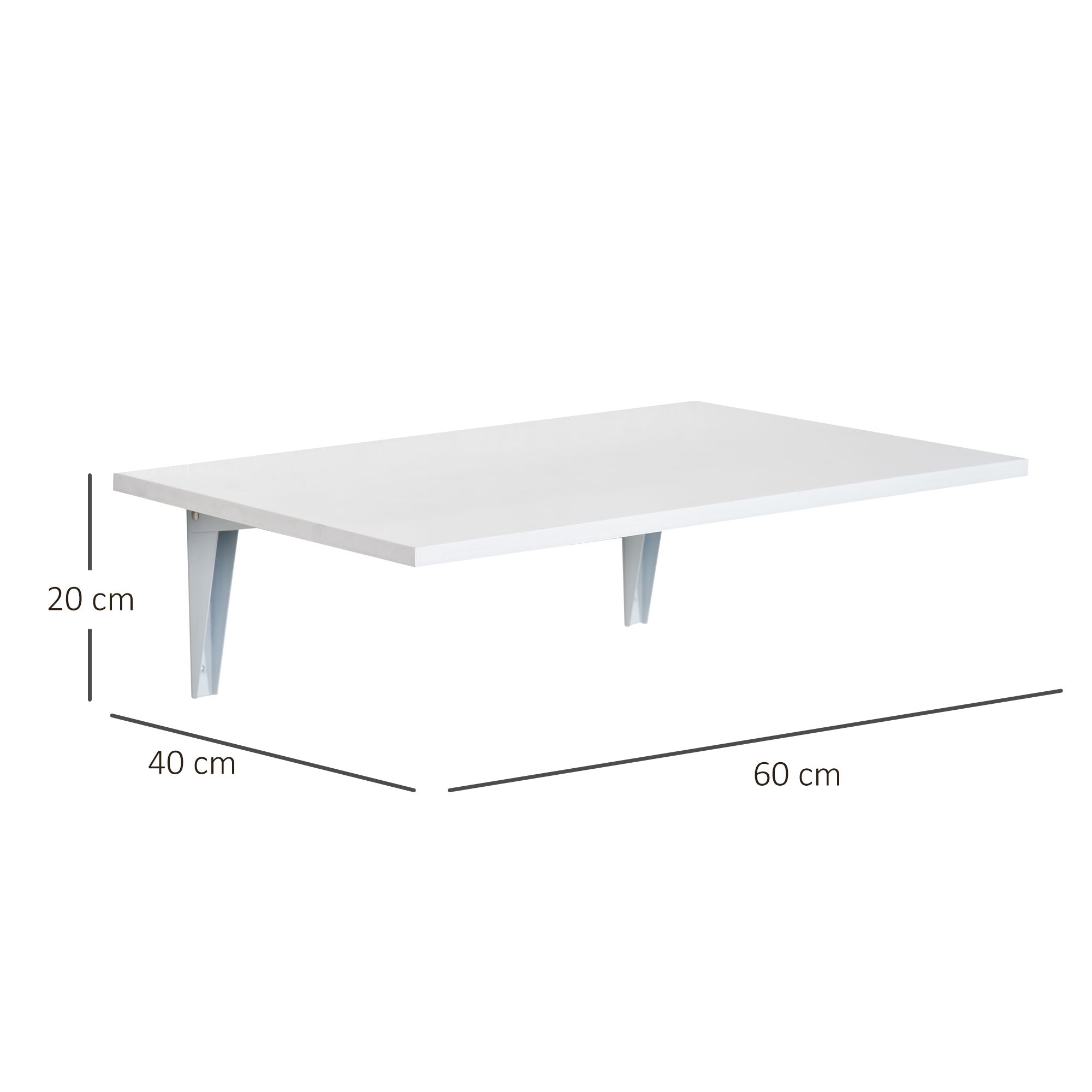 Mesa Dobrável de Parede 60x40x20cm - Branco