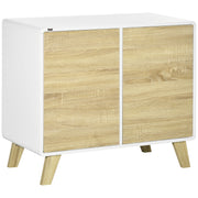 Aparador Moderno Buffet de Sala de Jantar 80x40x70cm Branco e Carvalho