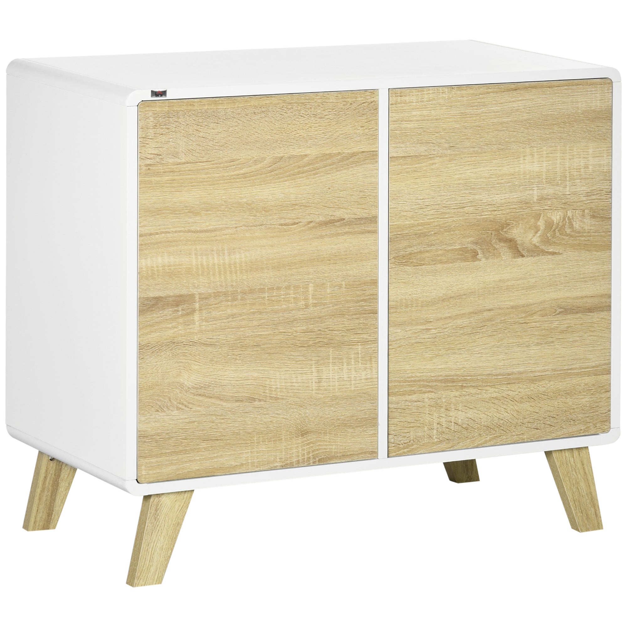 Aparador Moderno Buffet de Sala de Jantar 80x40x70cm Branco e Carvalho