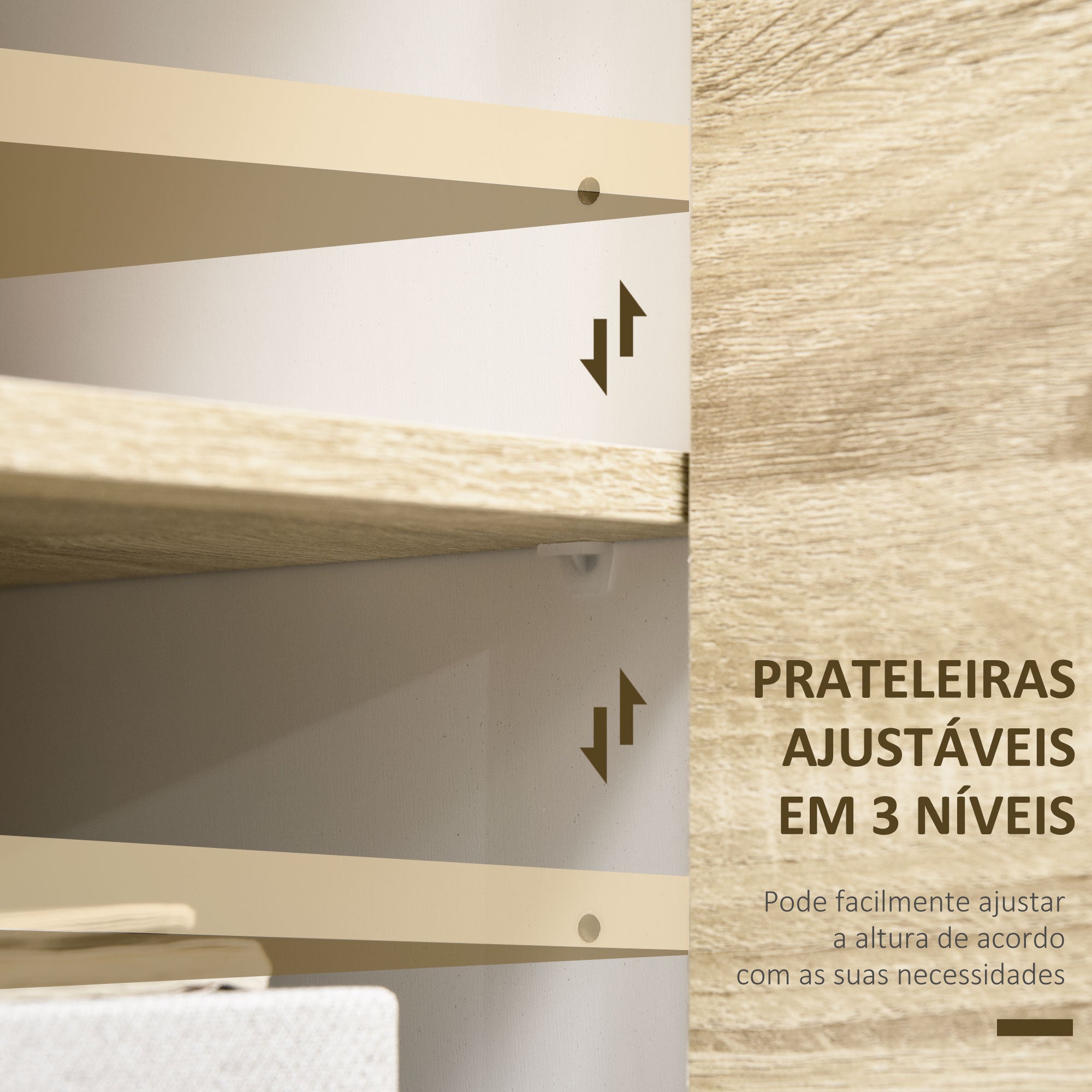 Aparador Moderno Buffet de Sala de Jantar 80x40x70cm Branco e Carvalho