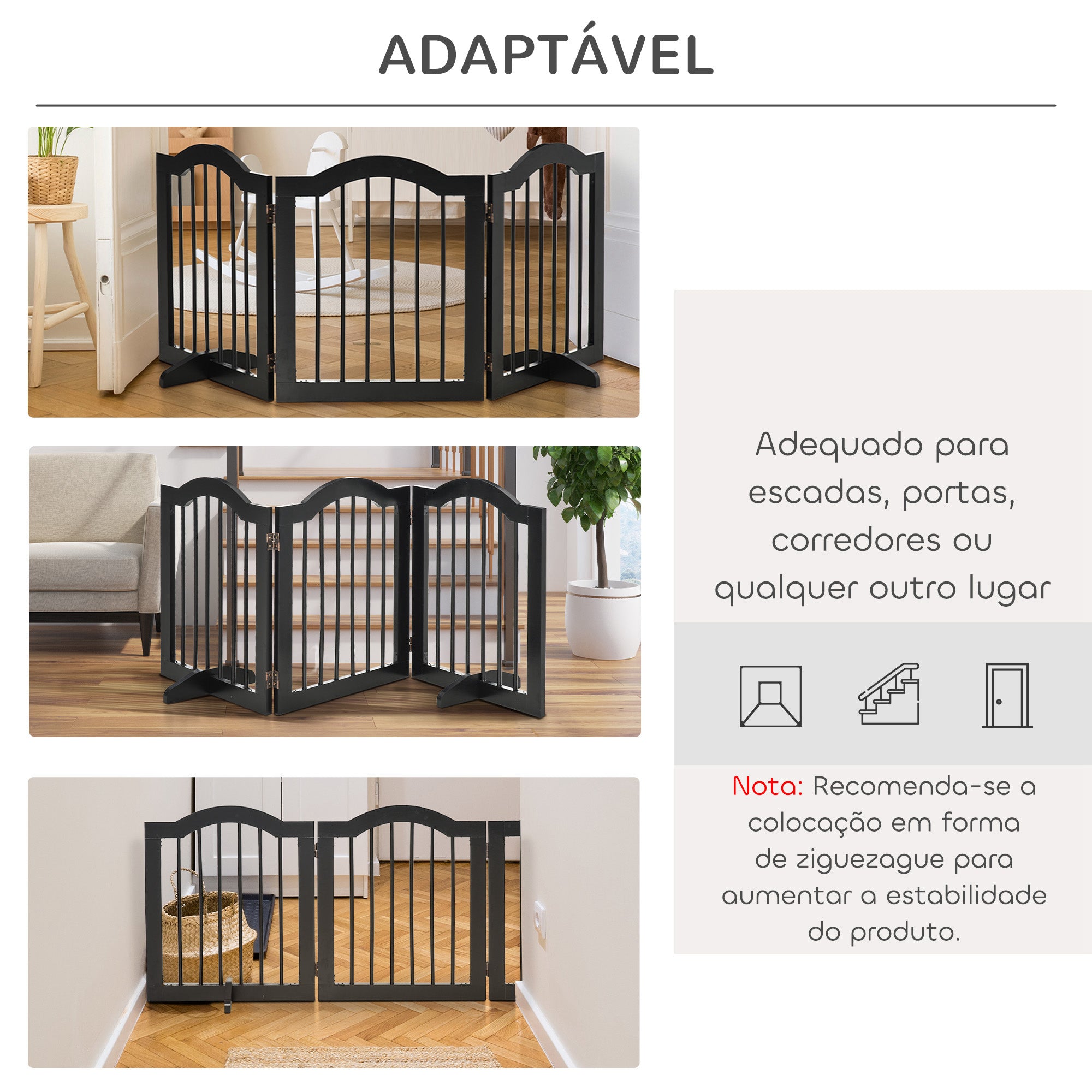 Barreira de Segurança Dobrável para Cães Pequenos 154,5x29,5x61 cm Preto