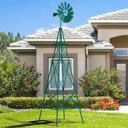 Veleta Decorativa de Metal com 4 Estacas e 4 Pés de Suporte para Jardim - Verde