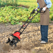 Motoazada Eléctrica com Cabo 1200W com Guiador Dobrável 4 Lâminas Profundidade de Trabalho de 22 cm Escavadoras de Jardinagem Vermelho