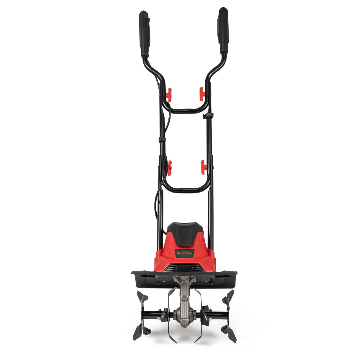 Motoazada Eléctrica com Cabo 1200W com Guiador Dobrável 4 Lâminas Profundidade de Trabalho de 22 cm Escavadoras de Jardinagem Vermelho