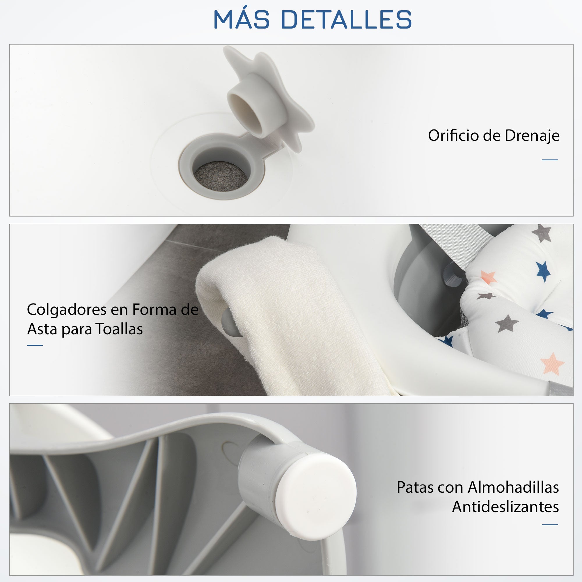 Banheira para Bebé Dobrável 81.5x50.5x23.5cm Cinza