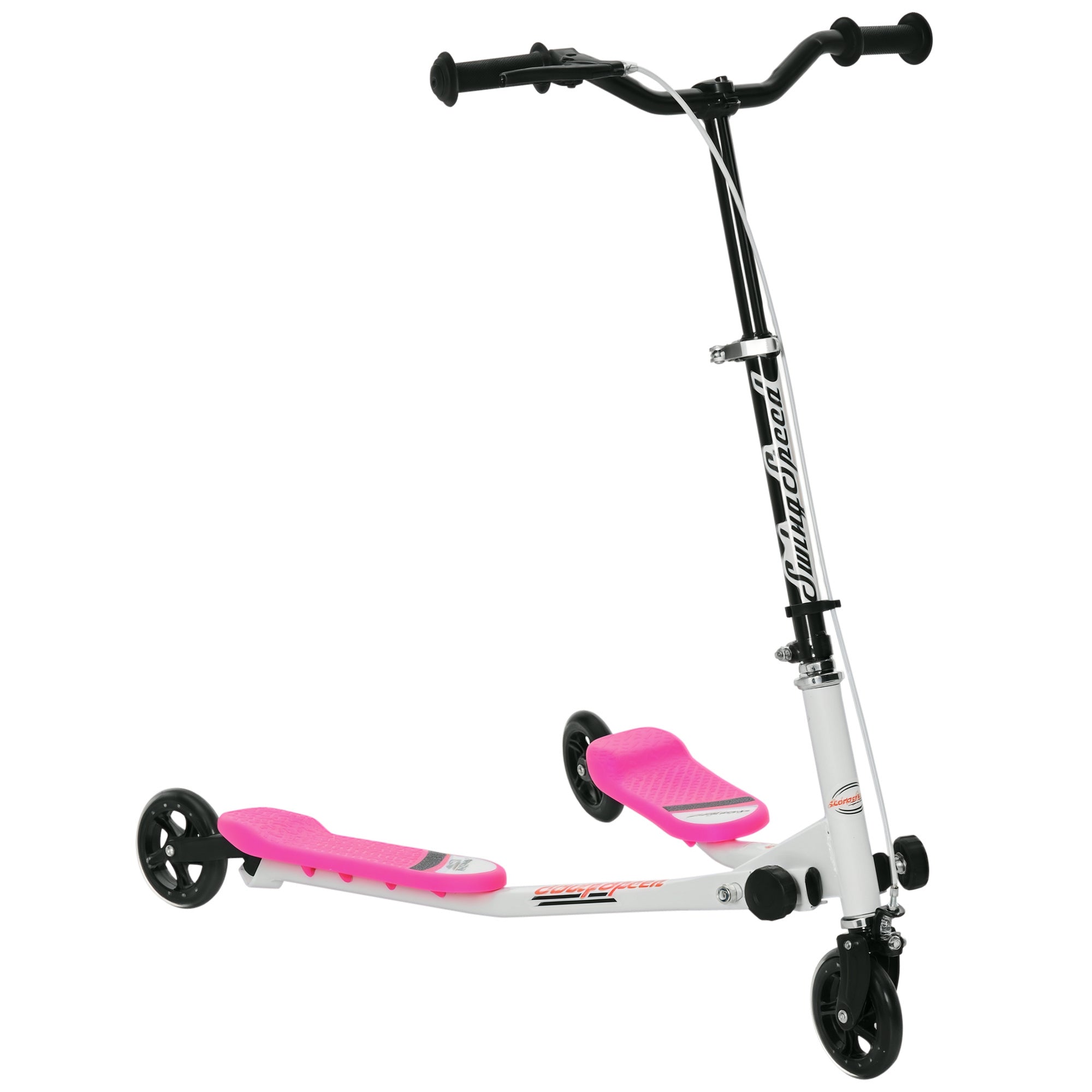 Trotinete Infantil de 3 Rodas Dobrável 92x53x92cm Rosa
