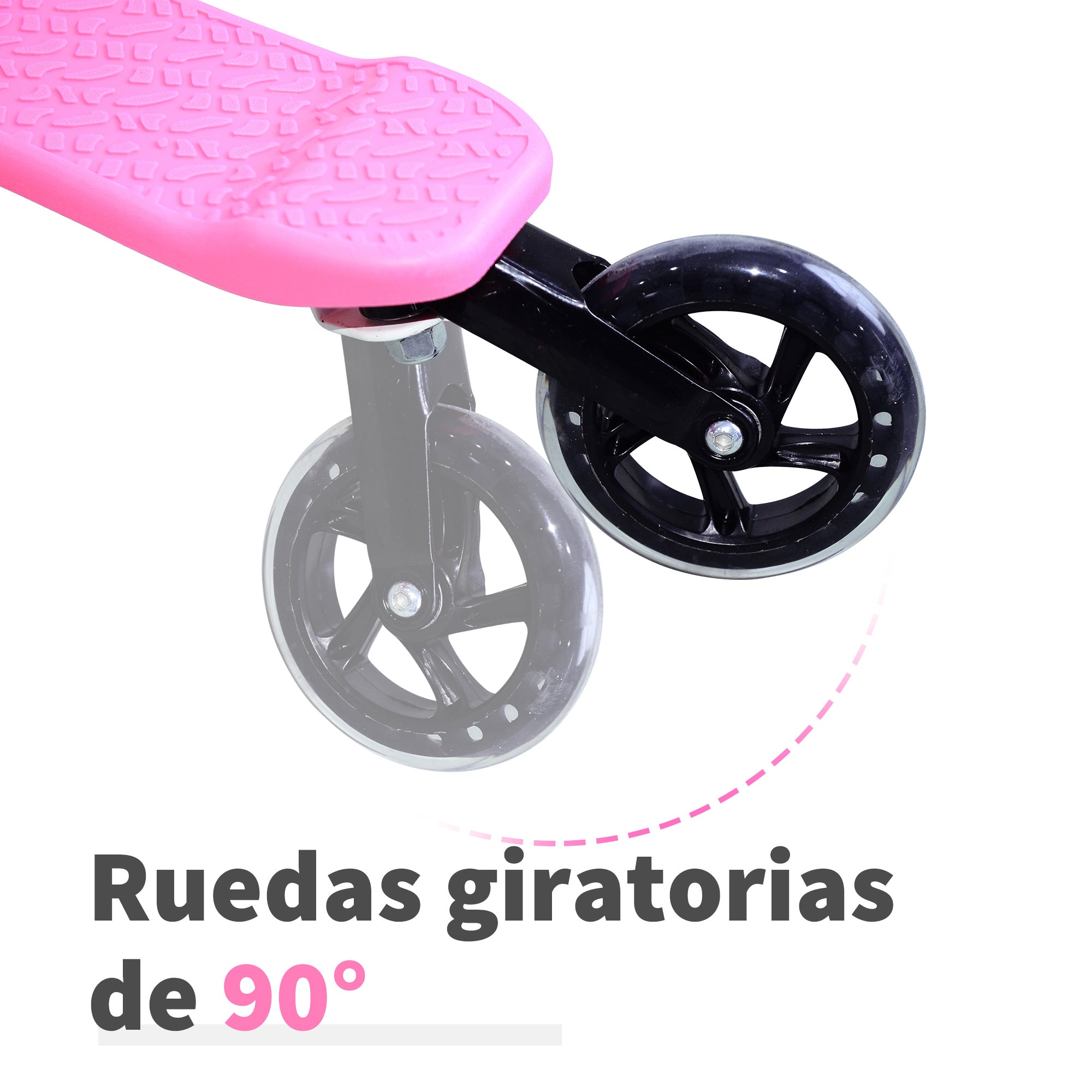 Trotinete Infantil de 3 Rodas Dobrável 92x53x92cm Rosa
