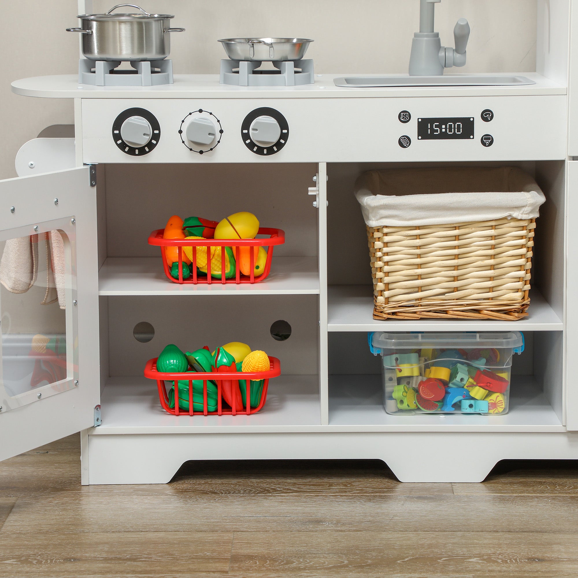 Cozinha de Madeira para Crianças 100,5x41x110 cm - Branco