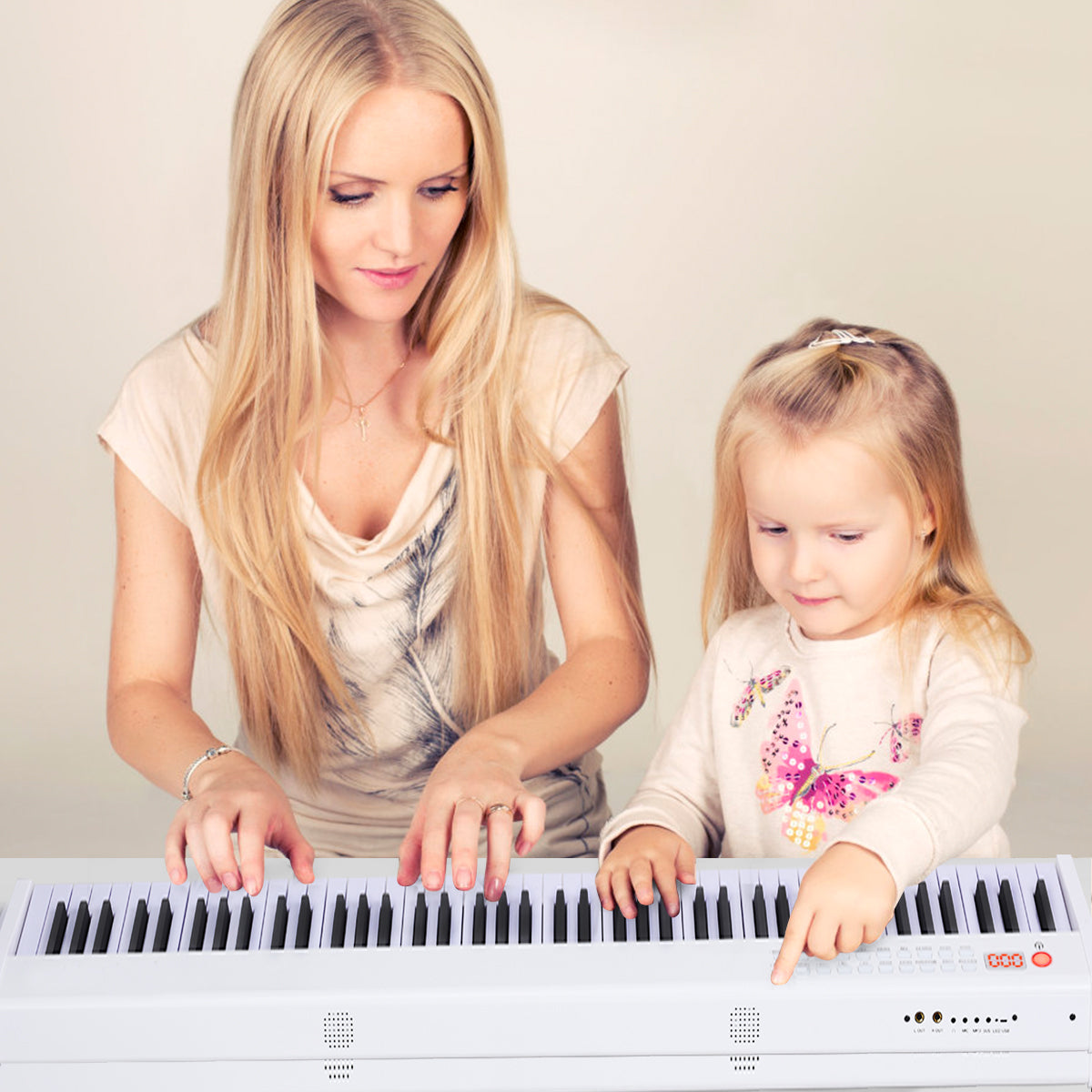 Piano Digital 88 Teclas – estrutura em alumínio e plástico ABS