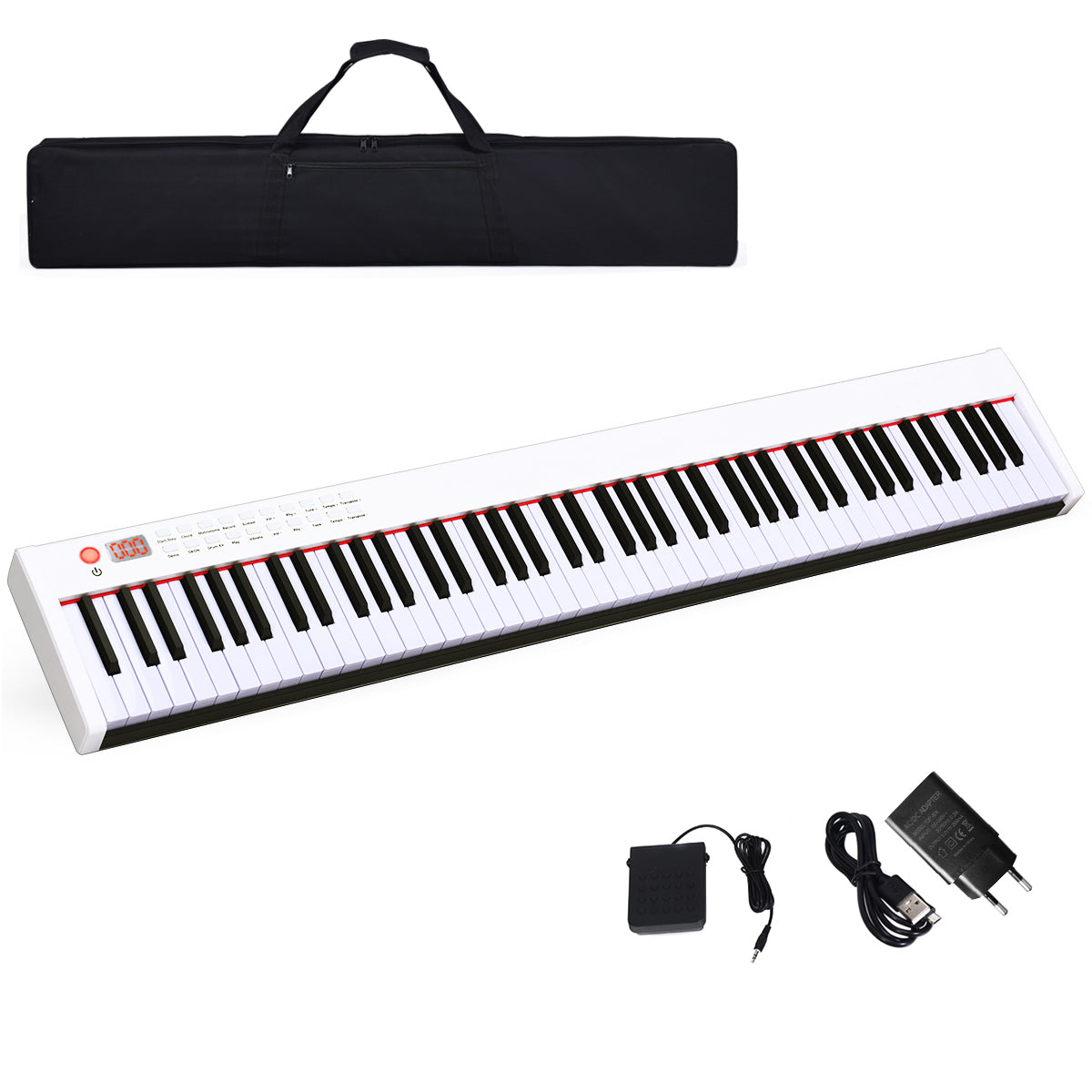 Piano Digital 88 Teclas – estrutura em alumínio e plástico ABS