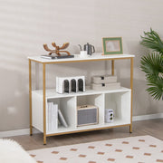 Aparador de Buffet de Cozinha em Madeira de 3 Níveis, Branco, 110 x 42,5 x 88 cm