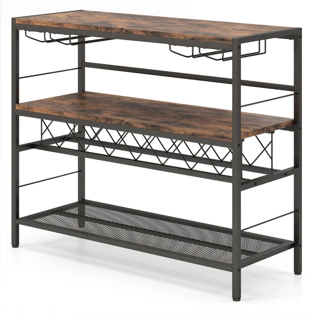 Estante de Vinho – 104 cm – Castanho – Metal