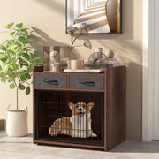 Móvel para Cão com 2 Gavetas em Tecido – 62 × 49,5 × 63 cm – Castanho