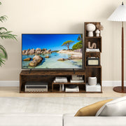 Móvel de TV com Cubos para Televisores até 50" Mesa Consola com Estantes em Forma de L e Compartimentos Abertos para Sala de Estar Castanho
