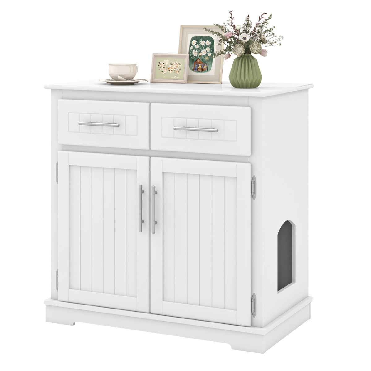 Móvel de Madeira para Gatos – Branco