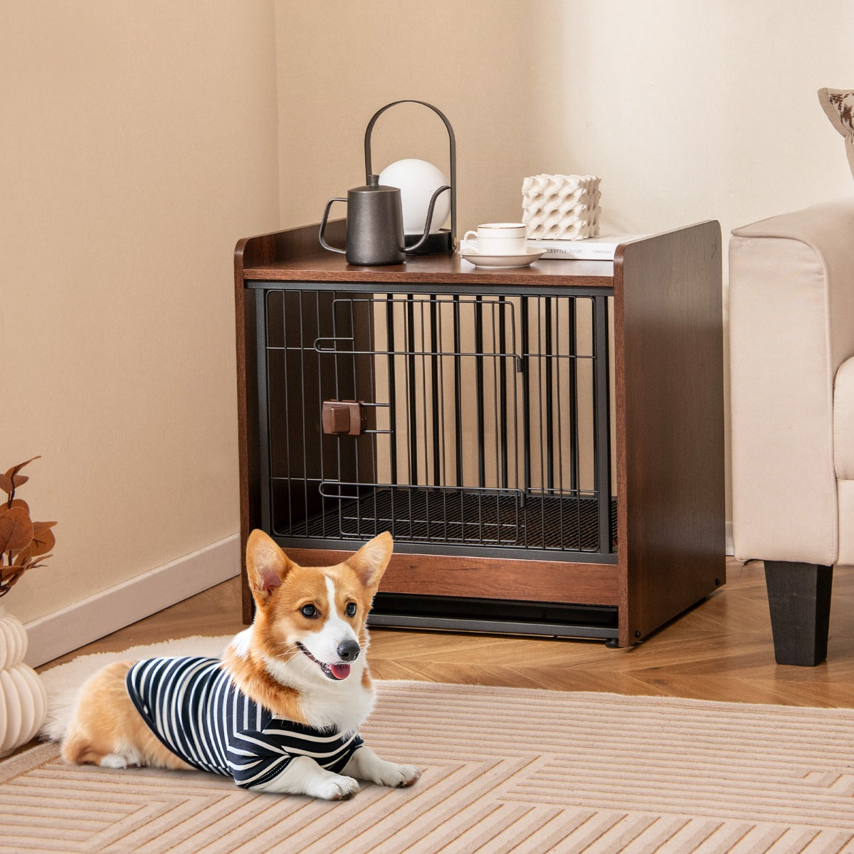 Casota para Cães de Madeira – 62×49,5×61 cm – Castanha