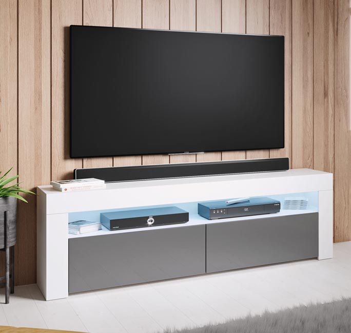 Móvel de TV Alai (140x50,5cm) Branco e Cinza