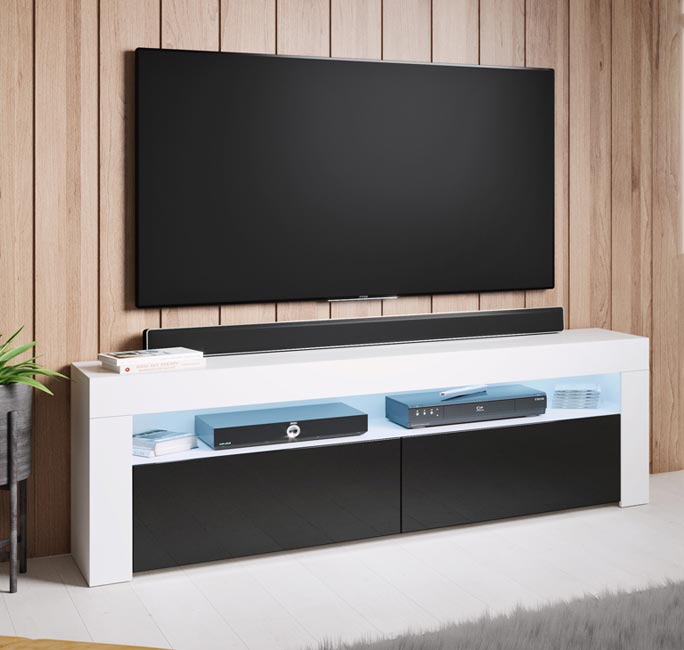 Móvel de TV Alai (140x50,5cm) em branco e preto