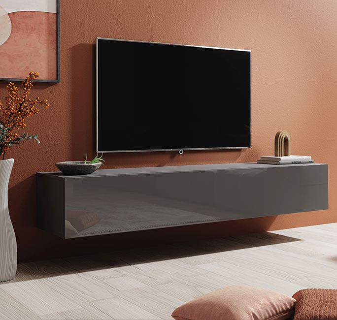 Móvel de TV modelo Baza 180x30 em cinzento