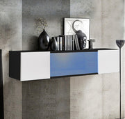 Armário Pendurado Modelo Kaira H160CC (160x30cm) em Preto e Branco