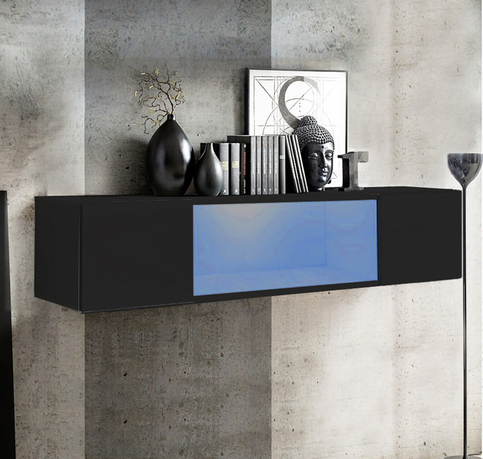Organize com Estilo - Armário Pendurado Modelo Kaira H160CC em Preto