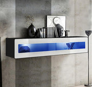 Armário Pendurado Modelo Kaira H160CR (160x30cm) em Preto e Branco