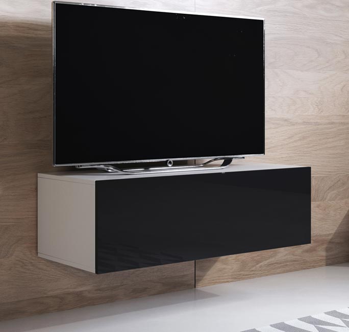 Móvel de TV Leiko H1 (100x30cm) em branco e preto