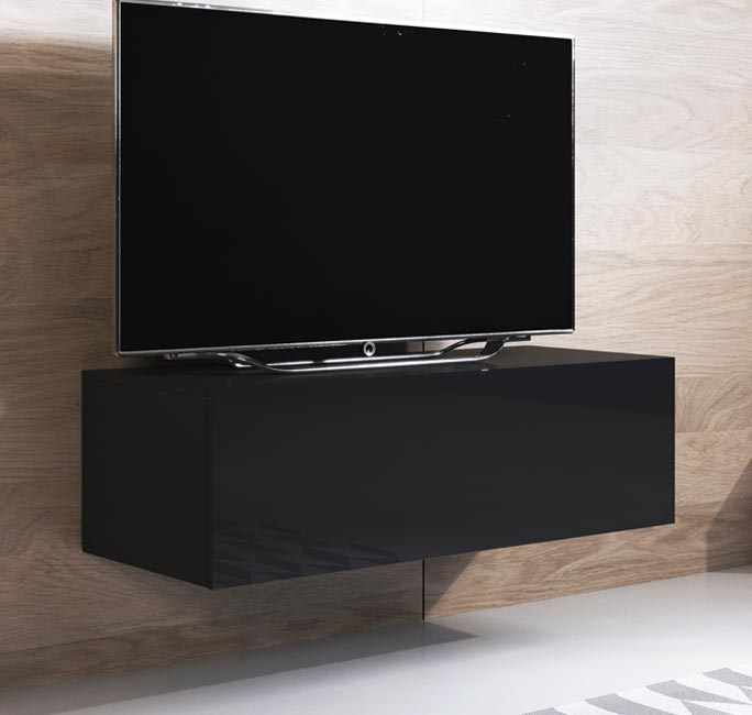 Móvel de TV Leiko H1 (100x30cm) preto - Design Moderno