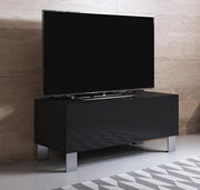 Móvel TV Leiko H1 (100x42cm) preto com pernas de alumínio
