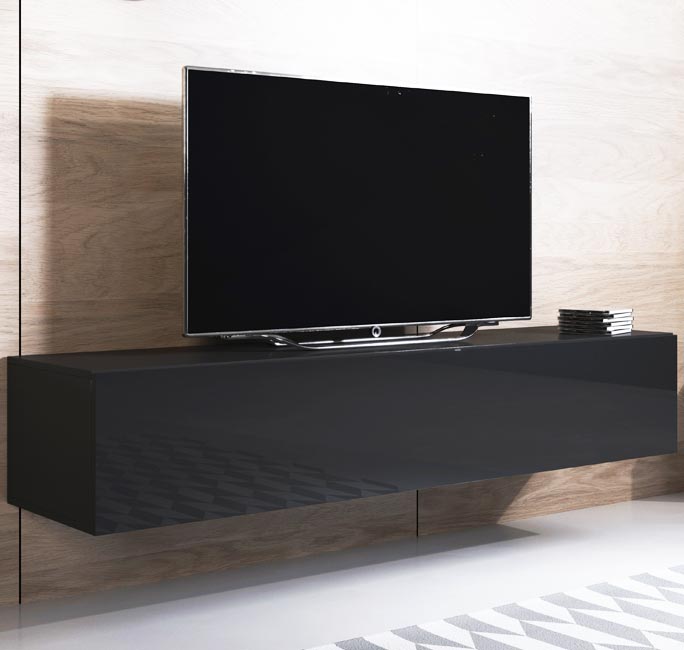 Móvel de TV Leiko H2 (160x30cm) em preto