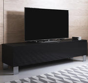 Móvel de TV Leiko H2 (160x42cm) preto com pernas de alumínio