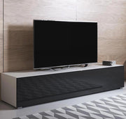 Móvel de TV Leiko H2 (160x32cm) em branco e preto com pés padrão