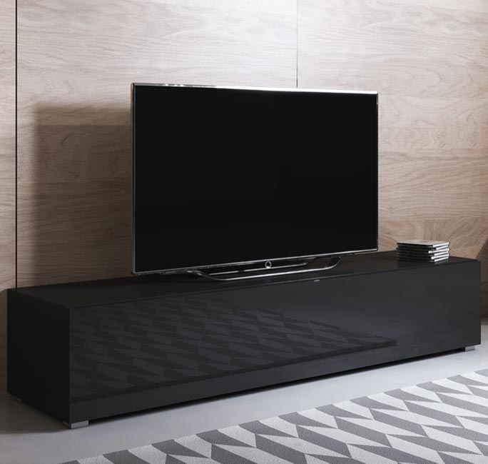 Móvel de TV Leiko H2 (160x32cm) preto com pés padrão