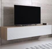 Móvel de TV Leiko H2 (160x30cm) Sonoma e Branco