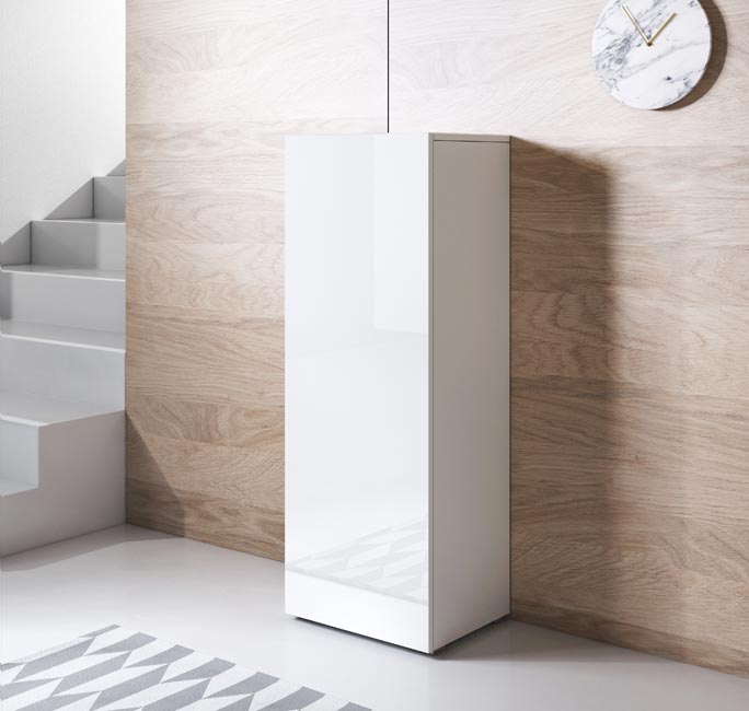 Armário Leiko V1 (40x128cm) branco com pés padrão